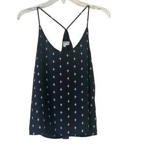 Crane Scoop Neck Strappy Cami Black and White Women's Top LOFT